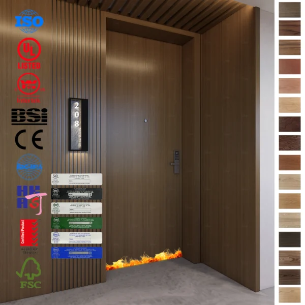 Get England-certified fire proof wood doors for hotel apartments.
