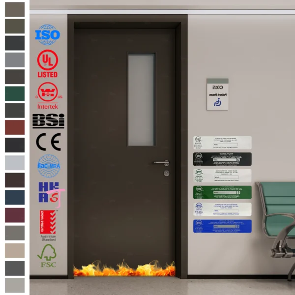 Fire Rated Door certified to EU EN CE standards, featuring privacy panels.