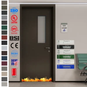 Fire Rated Door certified to EU EN CE standards, featuring privacy panels.