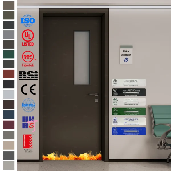 Fire Rated Door certified to EU EN CE standards, featuring privacy panels.