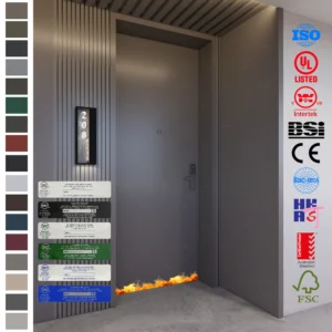 Fire Rated Door designed for UK hotel rooms and flats.