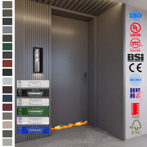 Fire Rated Door designed for UK hotel rooms and flats.