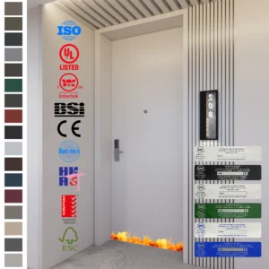 Fire Rated Door for hotel guest rooms, UL listed, wood design.