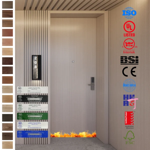 Shop Yohome Custom Design Fire Rated Doors with 20, 45, and 60-minute protection.