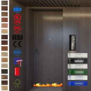 Enhance hotel room safety with Yohome’s custom AS wood fire doors.