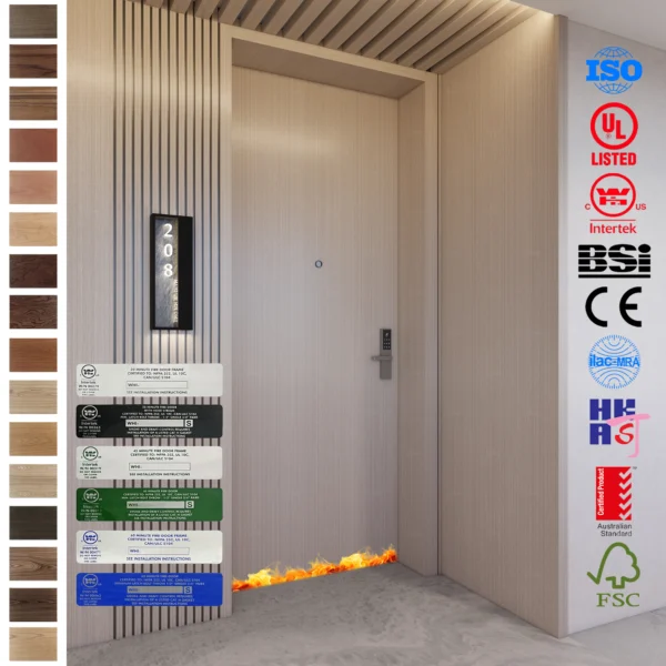 Elegant and secure Fire Rated Door for hotels, apartments, and offices.