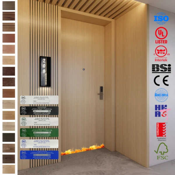 Fire Rated Door with 45-minute rating, ideal for 5-star hotels.