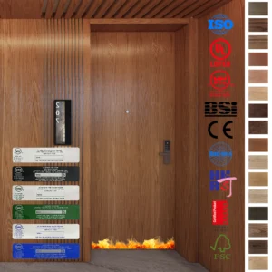 Fire Rated Door with BS Certificate FD30 FD60 for hotels.