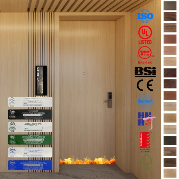 ULC Certified Fire Rated Door for hotels.