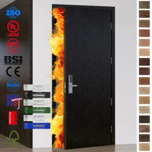 Premium Fire Rated Door FD60 HPL Wooden design.
