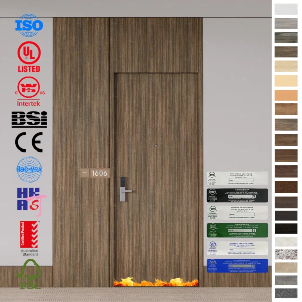 Fire Rated Door with HPL finish, custom for Spain hotel projects.