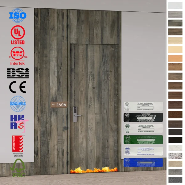 Fire Rated Door wholesale for hotels, U-L certified 60 mins.