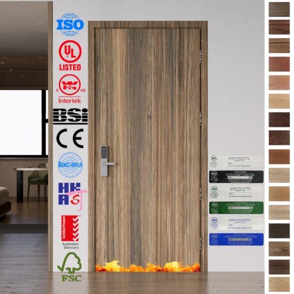 Fire Rated Door AS1530-4 certified for Australia hotel projects.