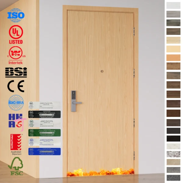 Fire Rated Door for hotel rooms with 20/45/60 min fire protection.