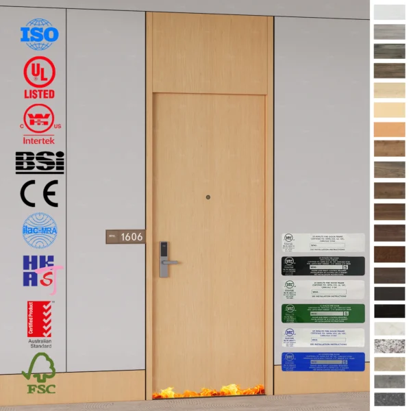 Fire Rated Door FD30, solid wood and soundproof.