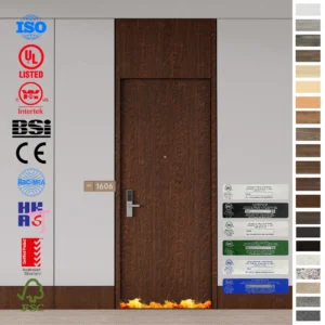 Fire Rated Door certified to BS EN 1634, designed for hotel bedrooms.