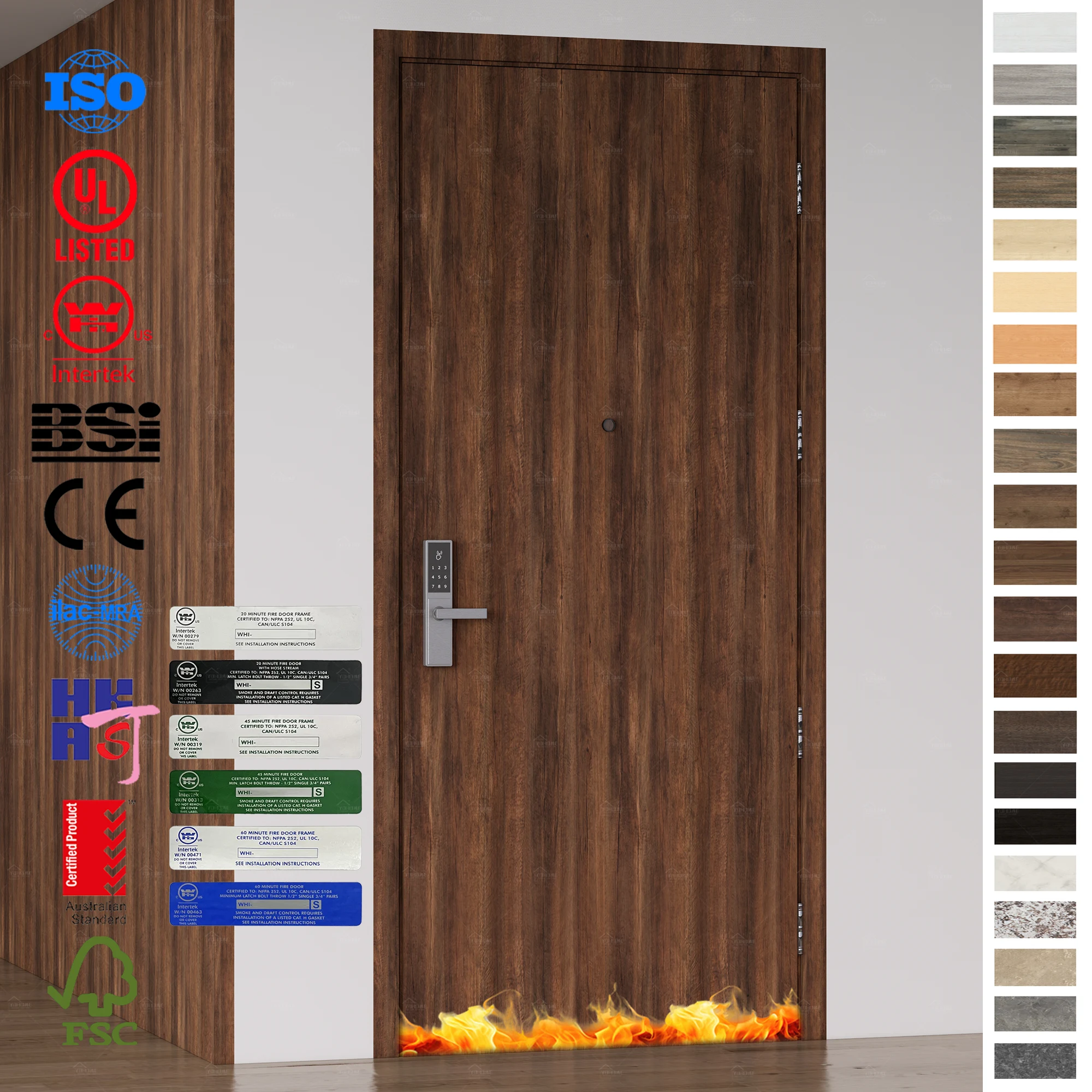 Fire Rated Door meeting EN1634 CE standards.