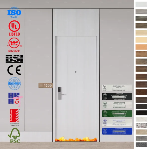Fire Rated Door FD30 wooden HPL door built for projects.