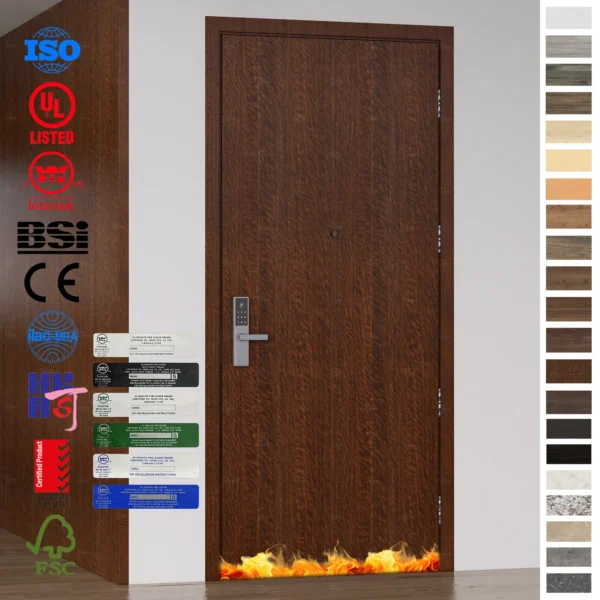 Fire Rated Door Italy style wood hotel room design.