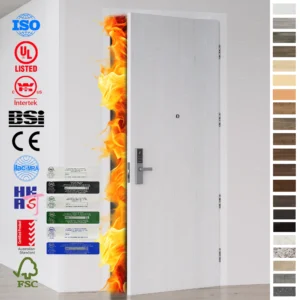 Fire Rated Door with Spain HPL finish, 60 min EN 1634 certified.