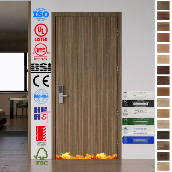 Fire Rated Door EN BS CE certified for Spain hotels.