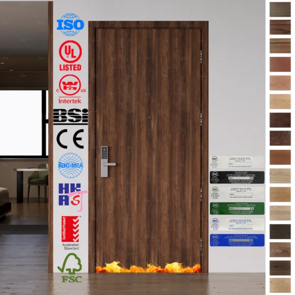 Fire Rated Door with USA UL 20 Min certification.