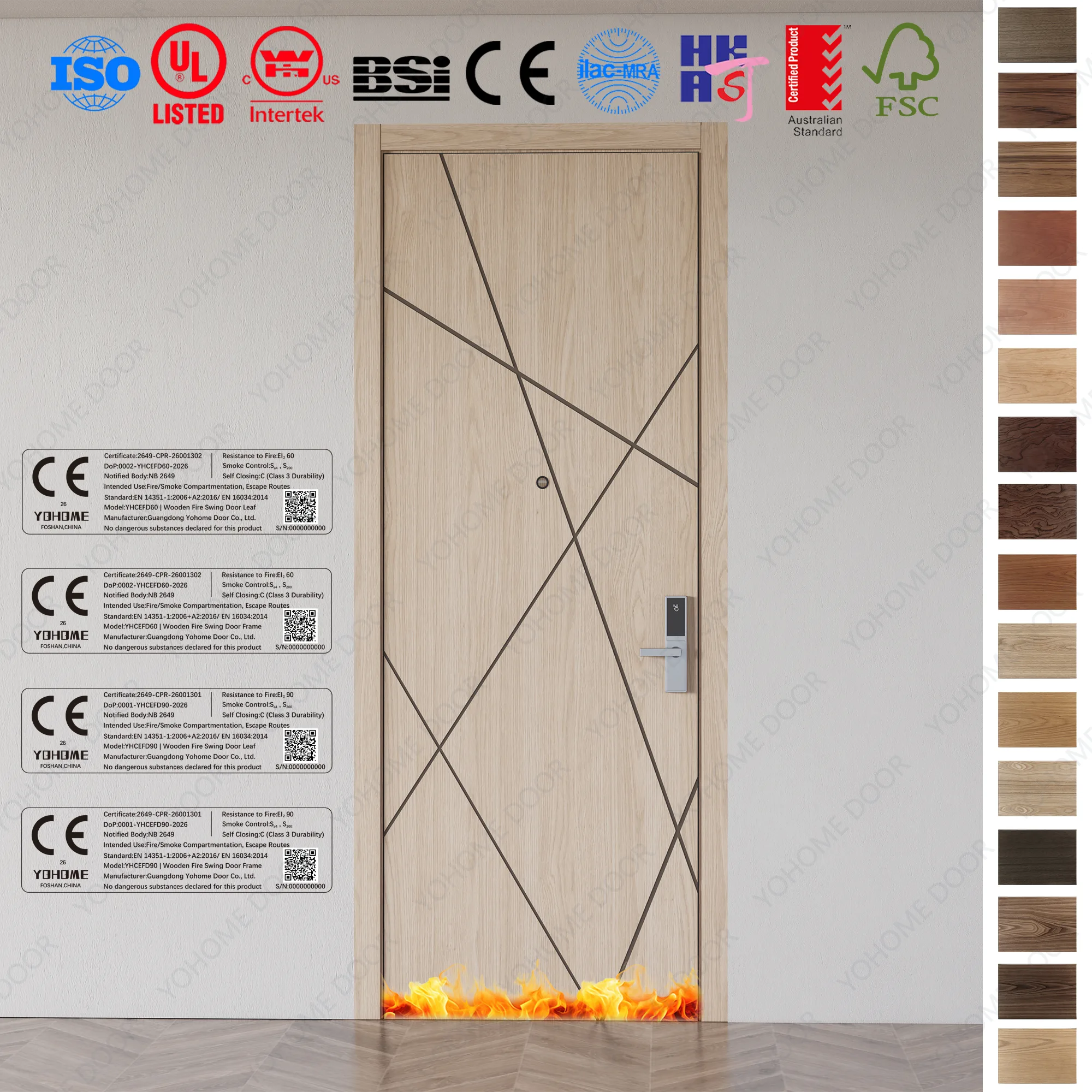 CE certified Fire Rated Door with EN 16034 approval.