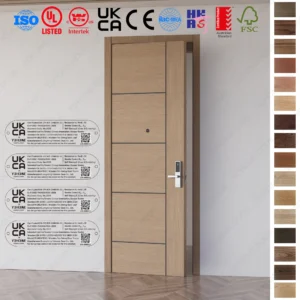 Fire Rated Door with a clean, simple wood finish for hotel rooms.